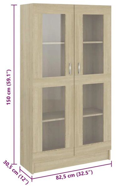 Vitrina boja hrasta sonome 82 5x30 5x150 cm konstruirano drvo - sonoma hrast 1 150 cm Sonoma hrast
