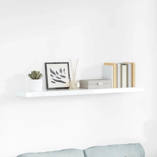Plutajuća zidna polica visoki sjaj bijela 120x23 5x3 8 cm MDF - Visoko sjajno bijela 120 x 23.5 x 3.8 cm 1 1