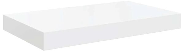 Plutajuće zidne police 2 kom sjajne bijele 40 x 23 5 x 3 8 cm MDF - Visoko sjajno bijela 40 x 23.5 x 3.8 cm 2 1