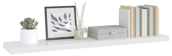 Plutajuća zidna polica visoki sjaj bijela 120x23 5x3 8 cm MDF - Visoko sjajno bijela 120 x 23.5 x 3.8 cm 1 1