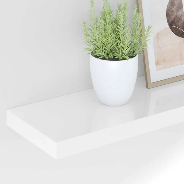 Plutajuća zidna polica visoki sjaj bijela 120x23 5x3 8 cm MDF - Visoko sjajno bijela 120 x 23.5 x 3.8 cm 1 1