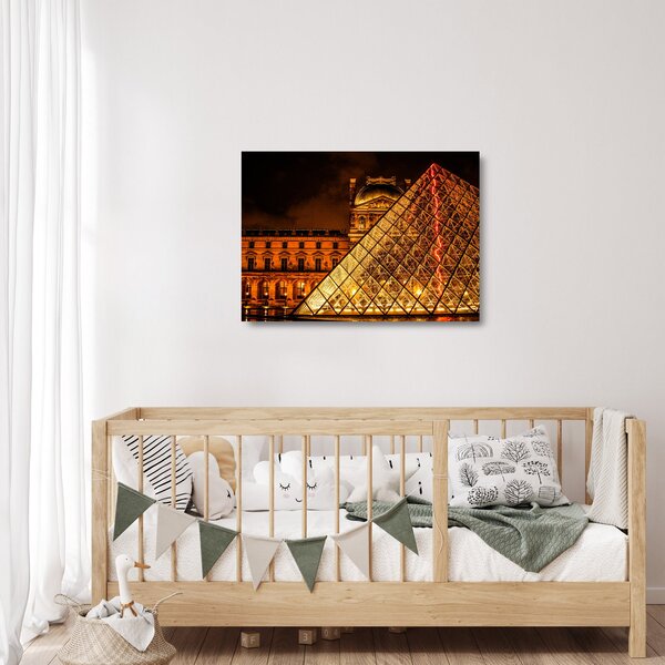 Staklena slika Louvrea u Parizu (70x50 cm)