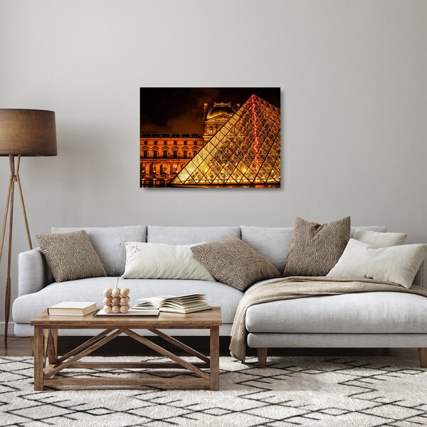 Staklena slika Louvrea u Parizu (70x50 cm)