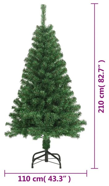 Umjetno božićno drvce s gustim granama zeleno 210 cm PVC - Zelena 1 1210 1