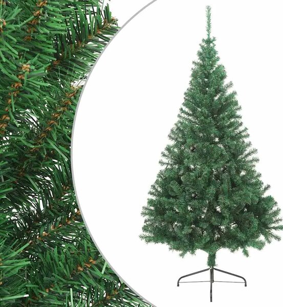 Umjetna polovica božićnog drvca sa stalkom zelena 210 cm PVC - Zelena 210 cm 1 1