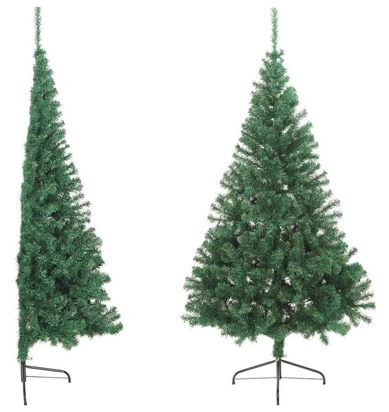 Umjetna polovica božićnog drvca sa stalkom zelena 180 cm PVC - Zelena 180 cm 1 1