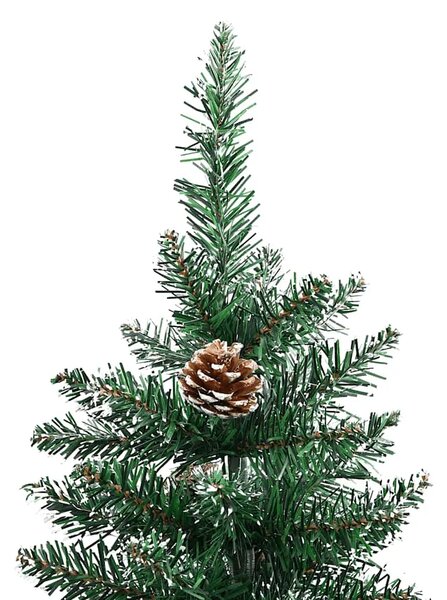 Tanko božićno drvce s pravim drvom i snijegom zeleno 150 cm - 150 x 66 cm 1 Sa bijelim snijegom 1