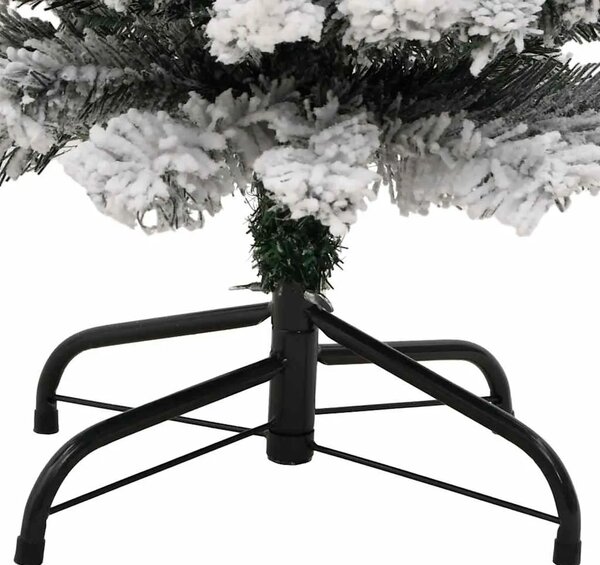 Tanko umjetno božićno drvce sa snijegom zeleno 150 cm PVC - Zelena i bijela 150 cm 1 Osnovni