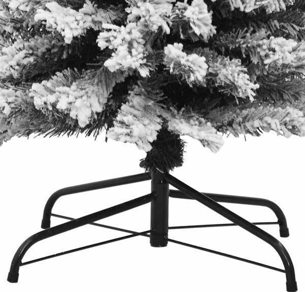 Tanko umjetno božićno drvce sa snijegom zeleno 180 cm PVC - Zelena i bijela 180 cm 1 Osnovni