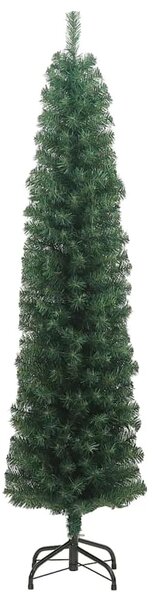 Tanko umjetno božićno drvce sa stalkom zeleno 180 cm PVC - Zelena 180 cm 1 Osnovni