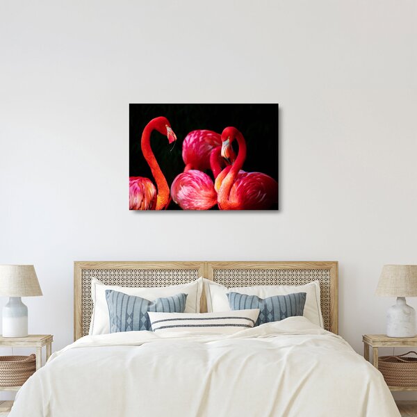 Staklena slika crvenih flaminga (70x50 cm)