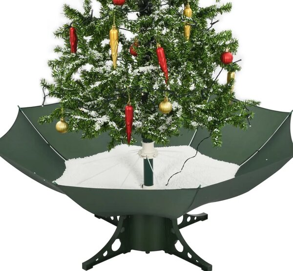 Božićno drvce koje sniježi sa stalkom zeleno 140 cm - Zelena 140 x 95 cm 1 1