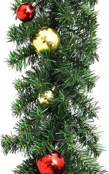 Božićna girlanda ukrašena kuglicama i LED svjetlima 5 m - 5 m 1 s kuglicama i LED svjetlima 1
