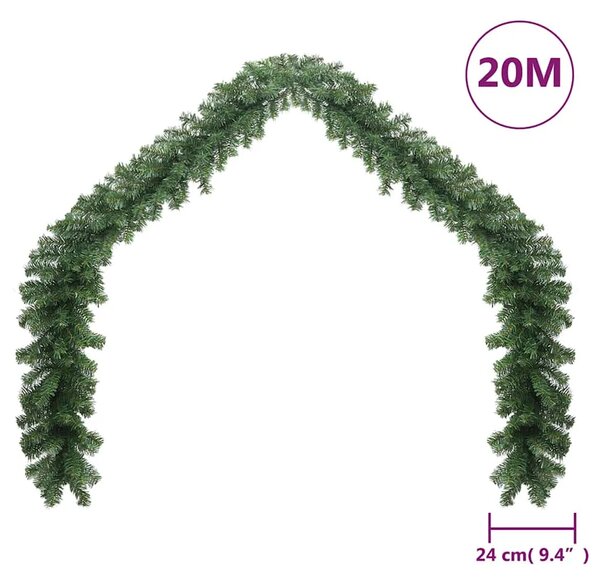 Božićna girlanda PVC 20 m - 20 m 1 bez LED svjetala 20 m