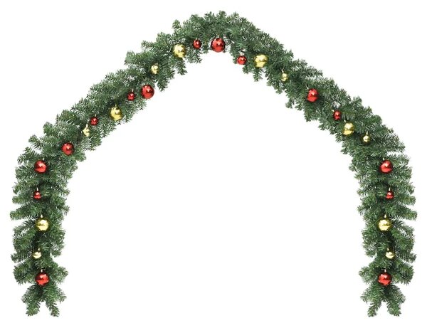 Božićna girlanda ukrašena kuglicama i LED svjetlima 10 m - 10 m 1 s kuglicama i LED svjetlima 1