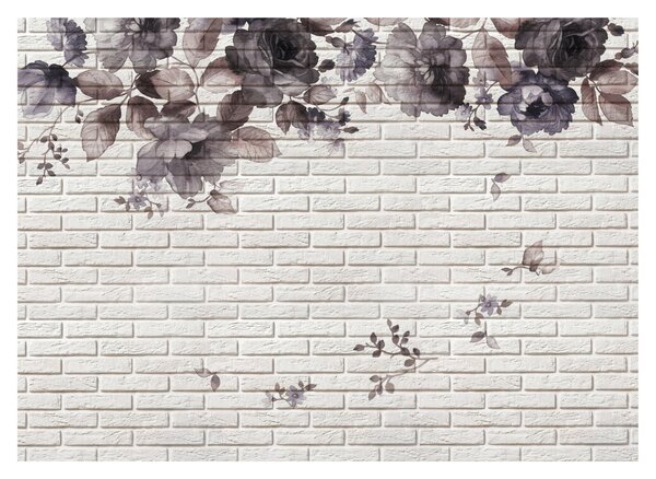 Staklena slika zida s buketom (70x50 cm)