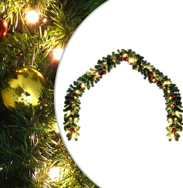 Božićna girlanda ukrašena kuglicama i LED svjetlima 10 m - 10 m 1 s kuglicama i LED svjetlima 1