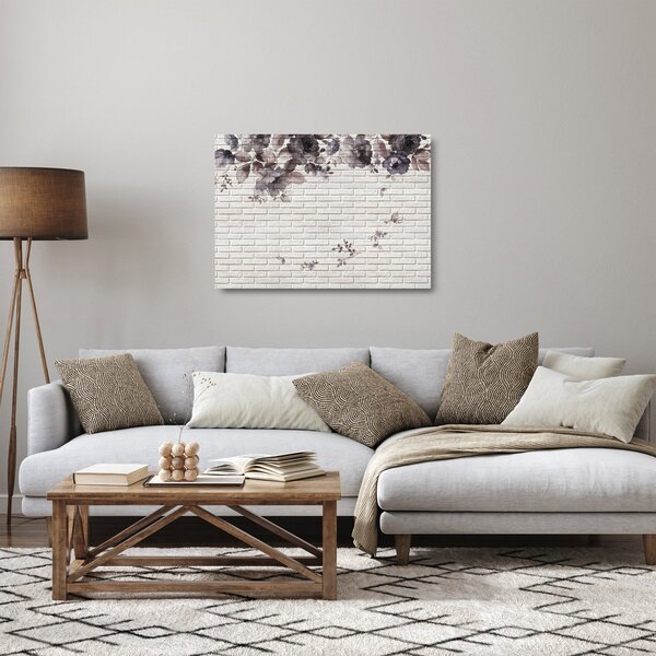 Staklena slika zida s buketom (70x50 cm)