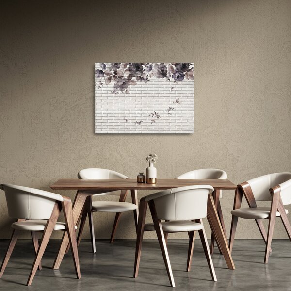Staklena slika zida s buketom (70x50 cm)