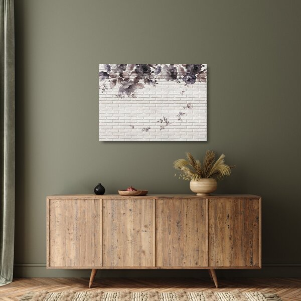 Staklena slika zida s buketom (70x50 cm)