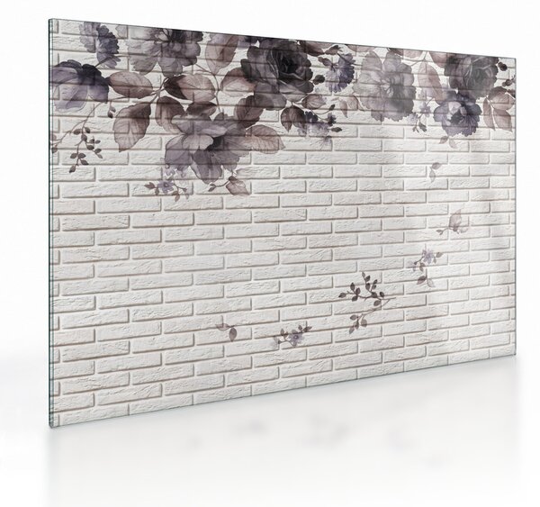 Staklena slika zida s buketom (70x50 cm)