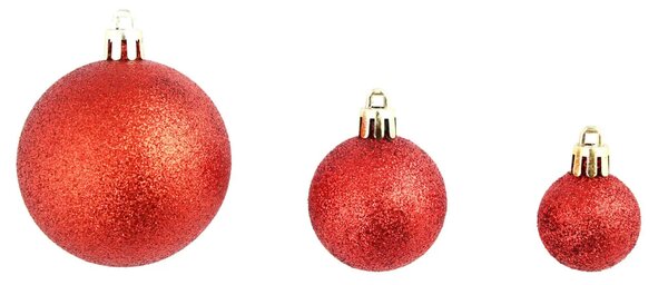 Set božićnih kuglica 100 komada 3/4/6 cm crveni - Crvena 100 Crvena