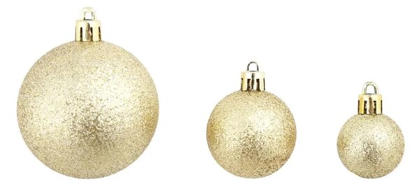 Set božićnih kuglica 100 komada 3/4/6 cm zlatni - Zlatno 100 Zlatno
