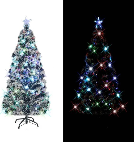 Osvijetljeno božićno drvce sa stalkom i LED 150 cm optička vlakna - Zelena 150 cm 1 1