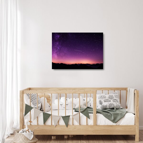 Staklena slika neba sa zvijezdom padalicom (70x50 cm)