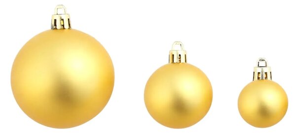 Set božićnih kuglica 100 komada 3/4/6 cm zlatni - Zlatno 100 Zlatno