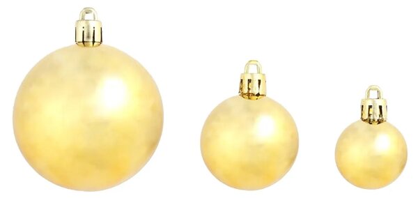 Set božićnih kuglica 100 komada 3/4/6 cm zlatni - Zlatno 100 Zlatno
