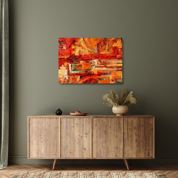Staklena slika oslikanog zida (70x50 cm)