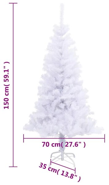 Umjetno božićno drvce sa stalkom 150 cm 380 grana - Bijela 150 cm 1 1