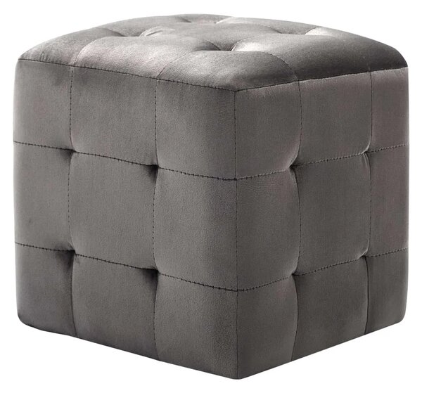 Noćni ormarići 2 kom sivi 30 x 30 x 30 cm od baršunaste tkanine - Siva 2 Siva