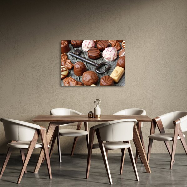 Staklena slika čokolade i ključeva (70x50 cm)