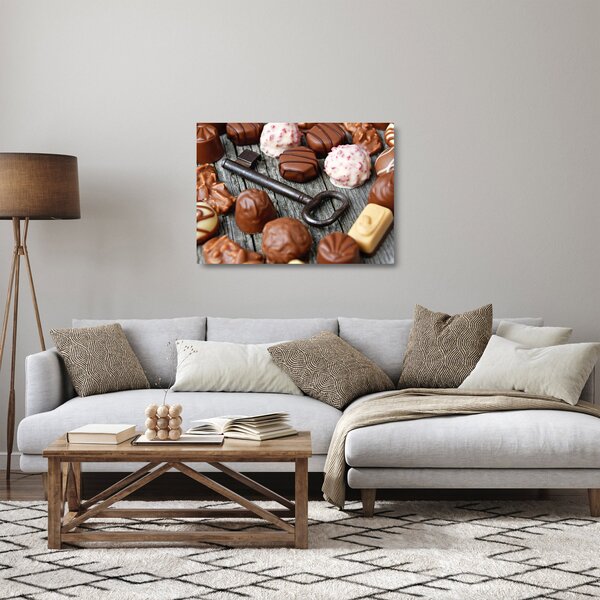 Staklena slika čokolade i ključeva (70x50 cm)