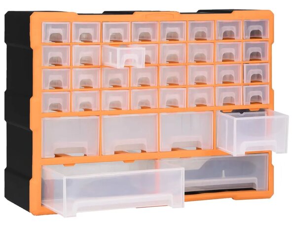 Organizator s 38 ladica 52 x 16 x 37 5 cm - Narančasta i crna 38 ladica 1 1