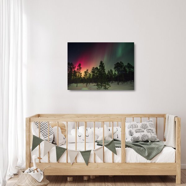 Staklena slika polarne svjetlosti (70x50 cm)