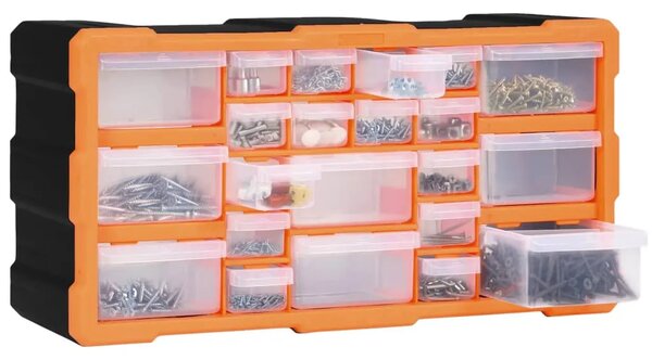 Organizator s 22 ladice 49 x 16 x 25 5 cm - Narančasta i crna 22 ladica 1 1