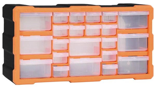 Organizator s 22 ladice 49 x 16 x 25 5 cm - Narančasta i crna 22 ladica 1 1