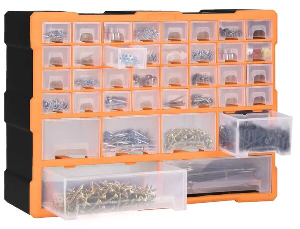 Organizator s 38 ladica 52 x 16 x 37 5 cm - Narančasta i crna 38 ladica 1 1