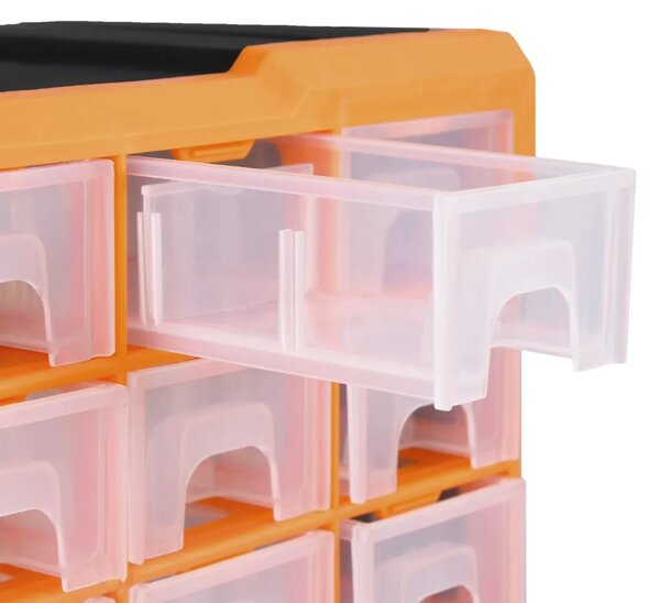 Organizator s 38 ladica 52 x 16 x 37 5 cm - Narančasta i crna 38 ladica 1 1