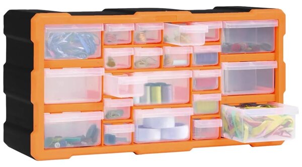 Organizator s 22 ladice 49 x 16 x 25 5 cm - Narančasta i crna 22 ladica 1 1