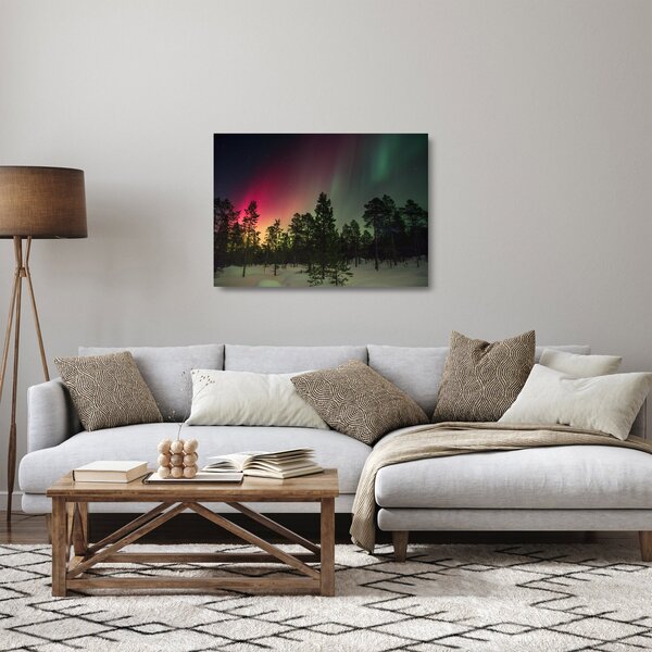Staklena slika polarne svjetlosti (70x50 cm)