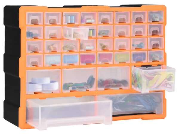 Organizator s 38 ladica 52 x 16 x 37 5 cm - Narančasta i crna 38 ladica 1 1