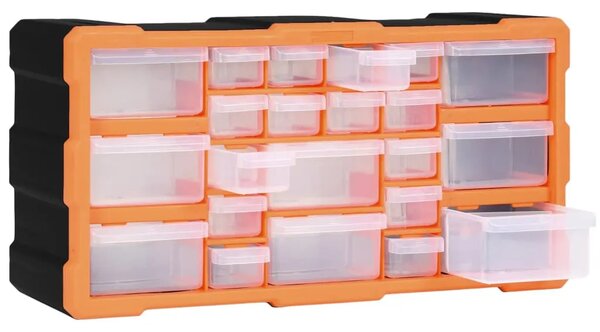 Organizator s 22 ladice 49 x 16 x 25 5 cm - Narančasta i crna 22 ladica 1 1