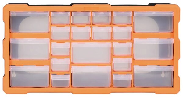 Organizator s 22 ladice 49 x 16 x 25 5 cm - Narančasta i crna 22 ladica 1 1