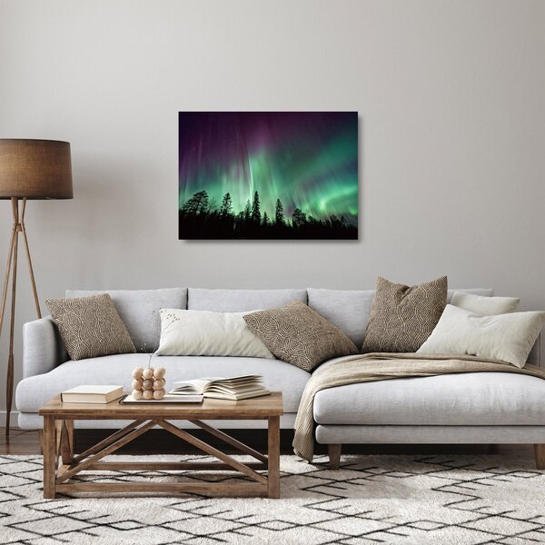 Staklena slika polarne svjetlosti (70x50 cm)
