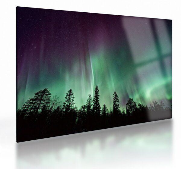 Staklena slika polarne svjetlosti (70x50 cm)