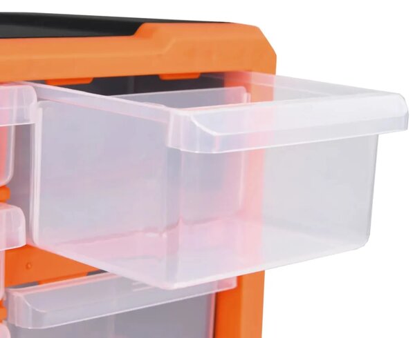 Organizator s 22 ladice 49 x 16 x 25 5 cm - Narančasta i crna 22 ladica 1 1